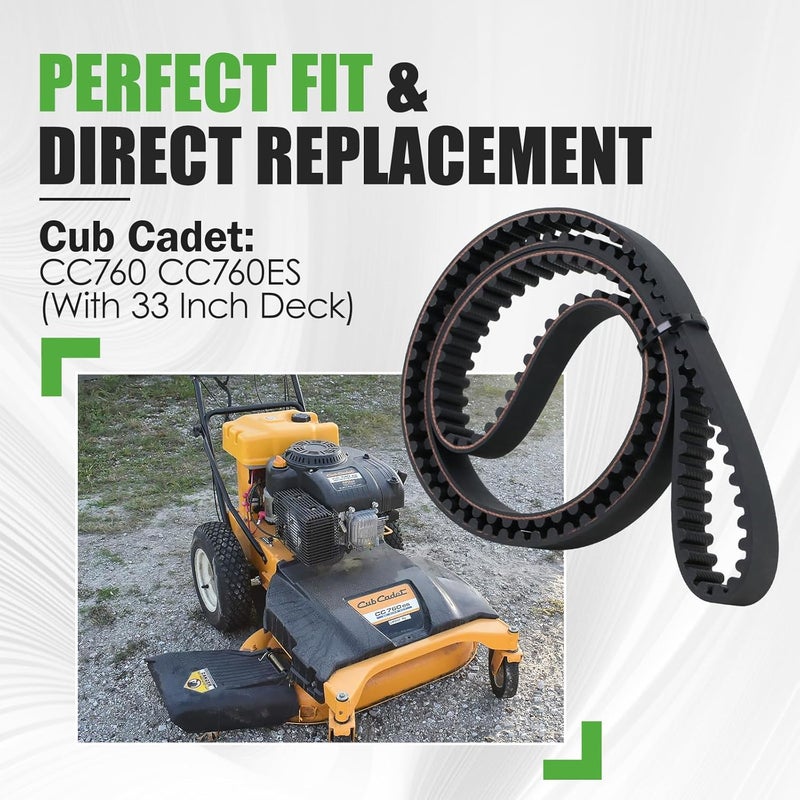 GEATaaT 754-04136 Mower Deck Timing Belt Fit for Cub Cadet CC760 CC760ES with 33" Deck Replace# 954-04136 (3/4" x 50-3/8") - Image 3